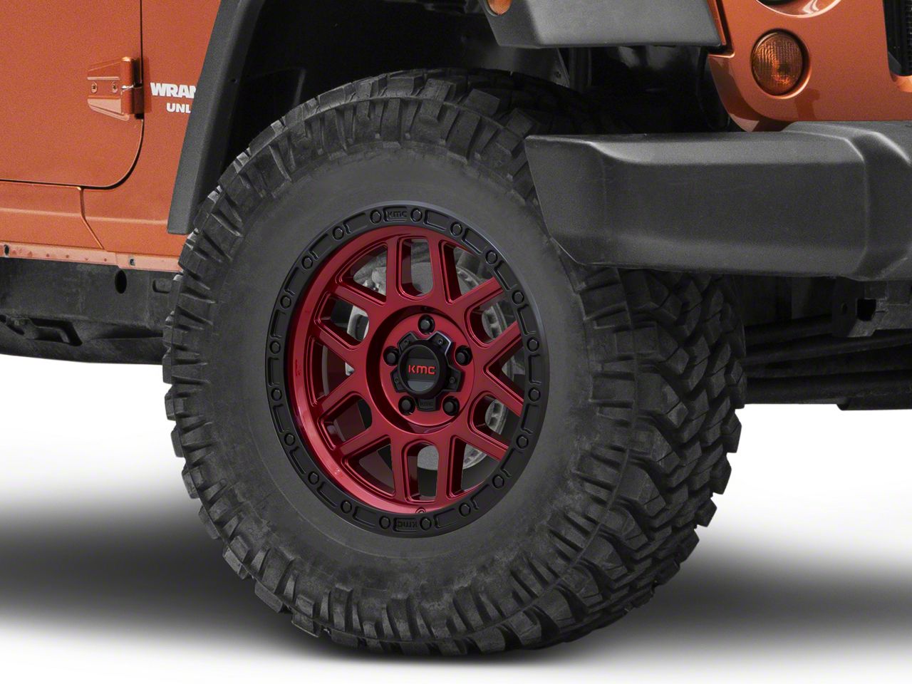XF Offroad Jeep Wrangler XF-230 Gloss Black and Red Machined