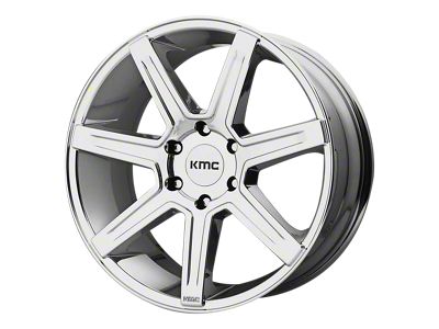 KMC Revert PVD Chrome Wheel; 22x9.5; 38mm Offset (07-18 Jeep Wrangler JK)