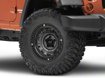 KMC Tank Beadlock Anthracite Wheel; 17x9; -15mm Offset (07-18 Jeep Wrangler JK)