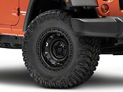 KMC Tank Beadlock Satin Black Wheel; 17x9; -15mm Offset (07-18 Jeep Wrangler JK)
