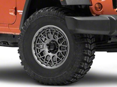 KMC Technic Anthracite Wheel; 17x8.5; 0mm Offset (07-18 Jeep Wrangler JK)