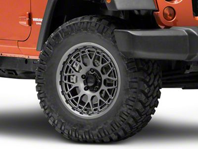 KMC Technic Anthracite Wheel; 18x9; 18mm Offset (07-18 Jeep Wrangler JK)