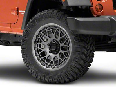 KMC Technic Anthracite Wheel; 20x9; 0mm Offset (07-18 Jeep Wrangler JK)