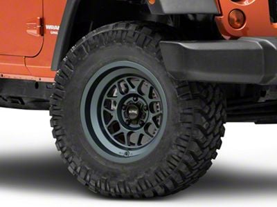 KMC Terra Metallic Blue Wheel; 17x8.5; 0mm Offset (07-18 Jeep Wrangler JK)