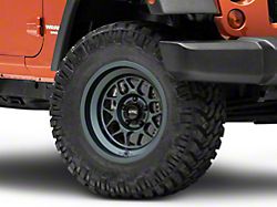KMC Terra Metallic Blue Wheel; 17x9; -38mm Offset (07-18 Jeep Wrangler JK)