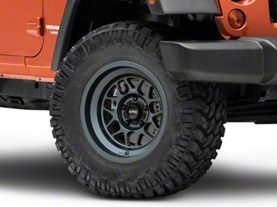 KMC Terra Metallic Blue Wheel; 17x9; -38mm Offset (07-18 Jeep Wrangler JK)