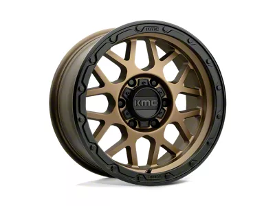 KMC Grenade Off-Road Matte Bronze with Matte Black Lip Wheel; 17x9; -12mm Offset (18-25 Jeep Wrangler JL)