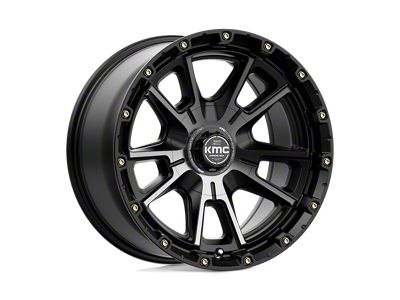 KMC Sync Satin Black with Gray Tint Wheel; 17x9; 0mm Offset (18-25 Jeep Wrangler JL)