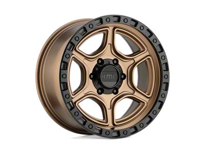 KMC Portal Satin Bronze Satin Black Lip Wheel; 17x8.5; 18mm Offset (18-25 Jeep Wrangler JL)