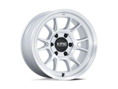 KMC Range Gloss Silver with Machined Face Wheel; 17x8.5; -10mm Offset (18-25 Jeep Wrangler JL)