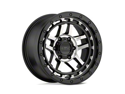 KMC Recon Satin Black Machined Wheel; 17x9; -12mm Offset (18-25 Jeep Wrangler JL)