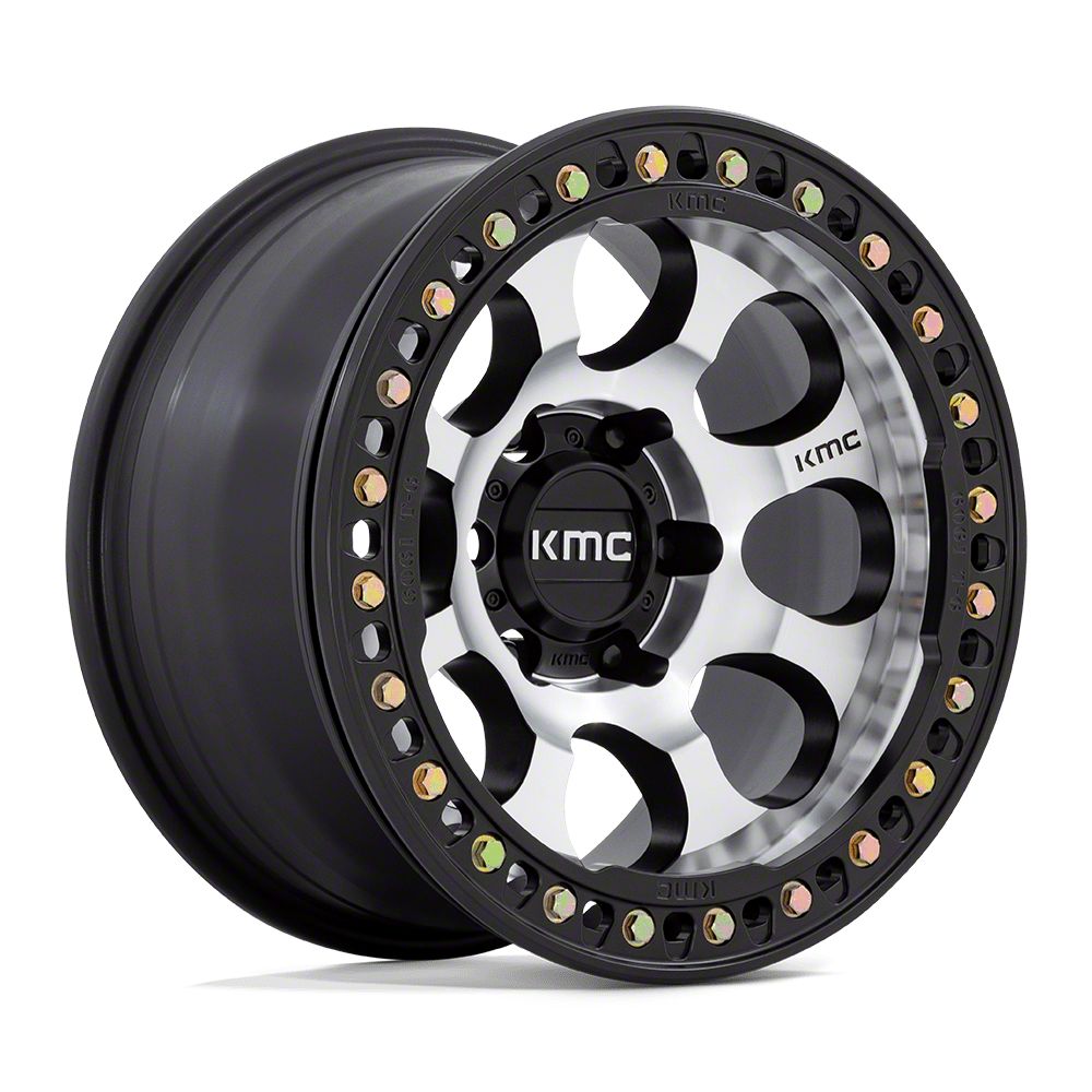 KMC Jeep Wrangler Riot Beadlock Machined Face Satin Black Windows with ...