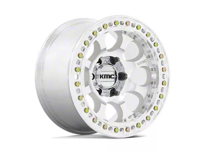 KMC Riot Beadlock Machined Wheel; 17x9; -12mm Offset (18-25 Jeep Wrangler JL)