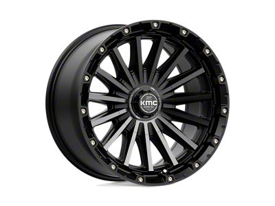 KMC Signal Satin Black with Gray Tint Wheel; 20x9; 18mm Offset (18-25 Jeep Wrangler JL)