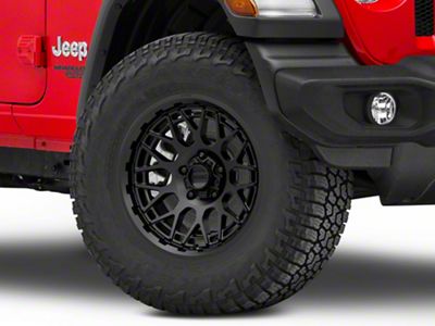 KMC Technic Satin Black Wheel; 17x8.5; 0mm Offset (18-25 Jeep Wrangler JL)