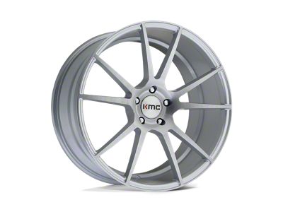 KMC Flux Brushed Silver Wheel; 20x8.5; 35mm Offset (97-06 Jeep Wrangler TJ)