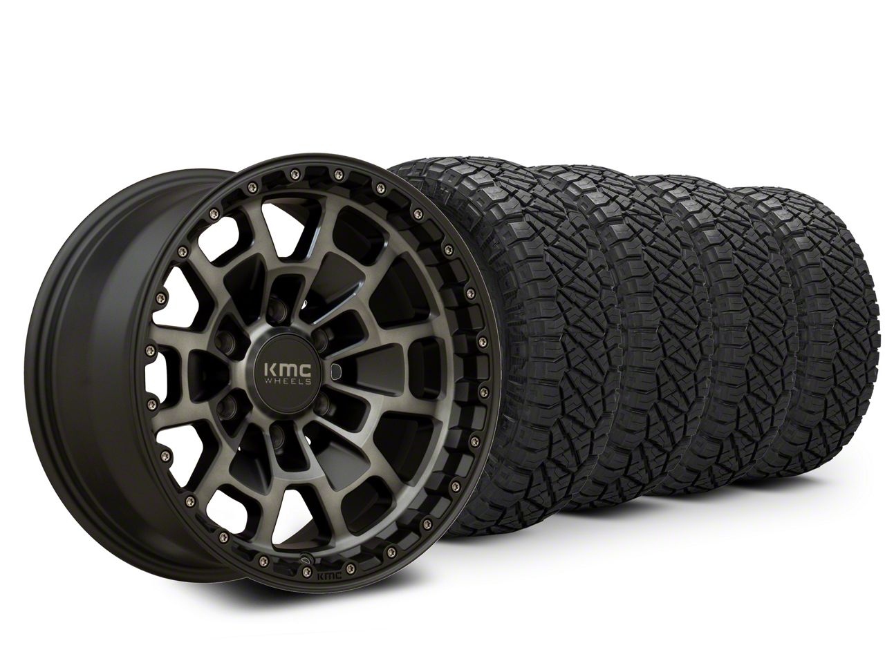 KMC 17x8.5 Summit Wheel and 33-Inch NITTO Ridge Grappler A/T All