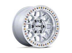 KMC GRS Gloss Silver with Machined Face 6-Lug Wheel; 17x8.5; 0mm Offset (24-26 Tacoma)