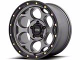 KMC Dirty Harry Satin Gray with Black Lip 6-Lug Wheel; 18x8.5; 0mm Offset (17-24 Titan)