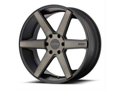 KMC District Matte Black Dark Tint 6-Lug Wheel; 20x8.5; 15mm Offset (17-24 Titan)