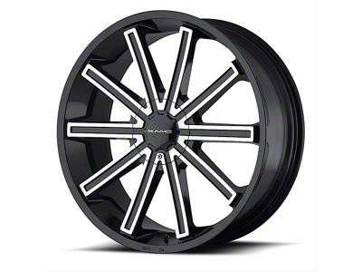 KMC Nerve Gloss Black Machined 6-Lug Wheel; 22x9; 38mm Offset (16-24 Titan XD)