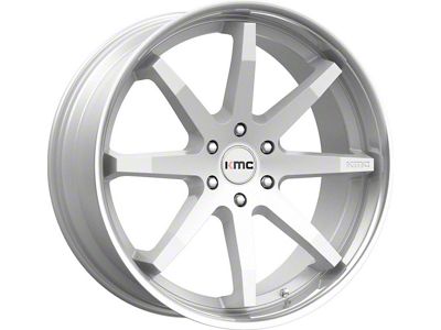 KMC Reverb Brushed Silver with Chrome Lip 6-Lug Wheel; 22x9.5; 30mm Offset (16-24 Titan XD)