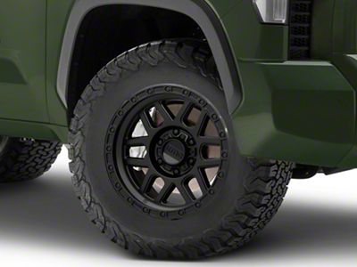 KMC Mesa Satin Black with Gloss Black Lip 6-Lug Wheel; 18x9; 18mm Offset (22-25 Tundra)