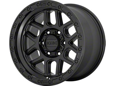 KMC Mesa Satin Black with Gloss Black Lip 5-Lug Wheel; 18x9; 25mm Offset (14-21 Tundra)