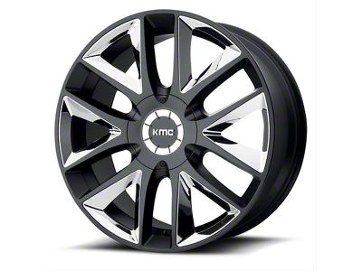 KMC Takedown Satin Black with Chrome Inserts 6-Lug Wheel; 20x8.5; 38mm Offset (22-25 Tundra)