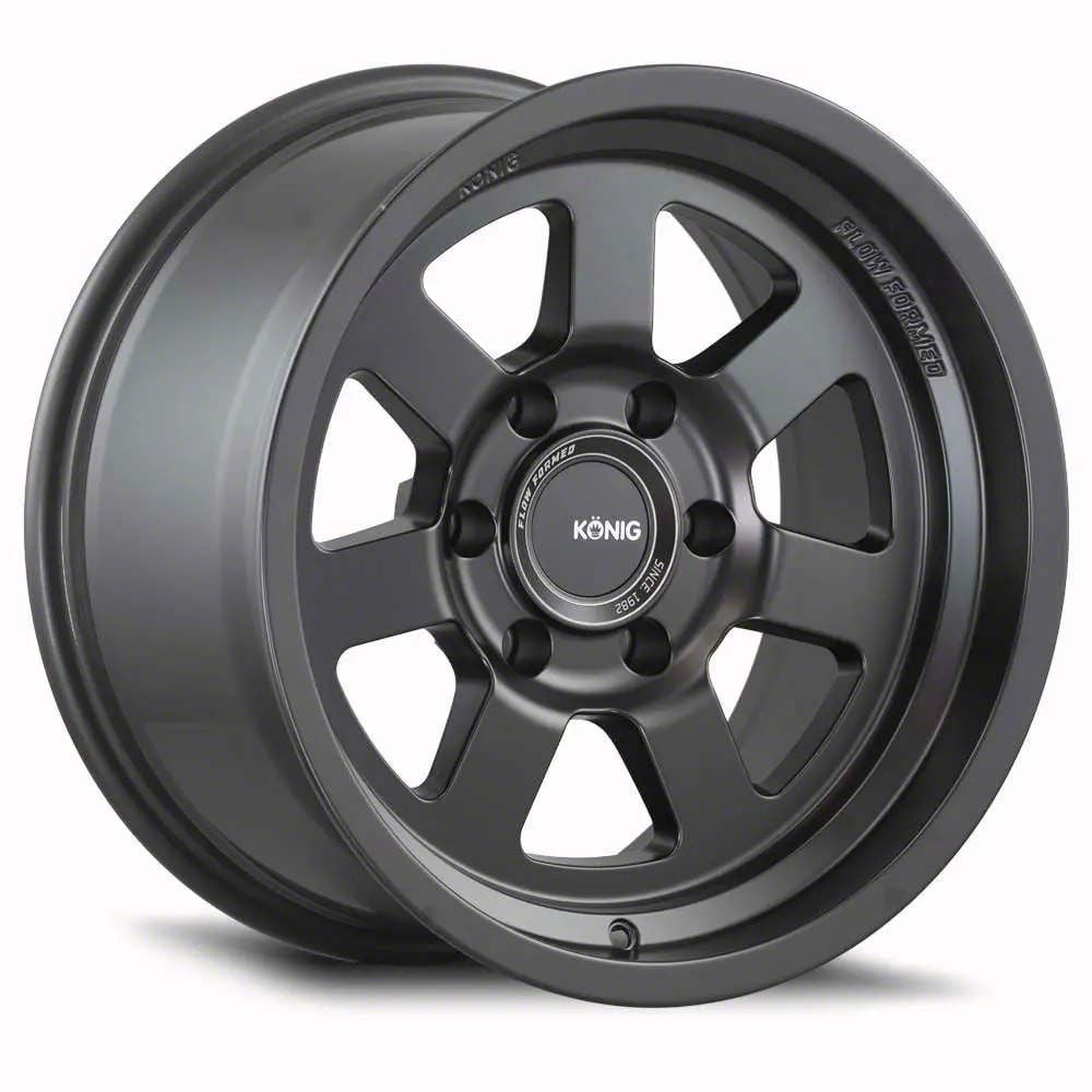 Konig Tundra HT2 Matte Black 6-Lug Wheel; 18x9; 0mm Offset