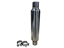 Kooks 14-Inch Polished Stainless Steel Round Clamp-In Muffler; 2.50-Inch Inlet/2.50-Inch Outlet (Universal; Some Adaptation May Be Required)