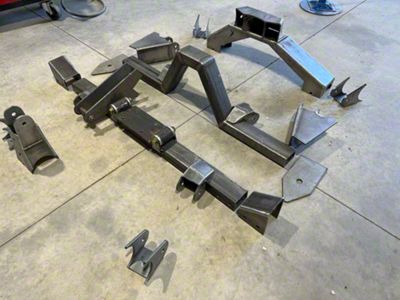 KrashFab Flat Belly Long Arm Kit; Bare Steel (18-25 Jeep Wrangler JL 4-Door)
