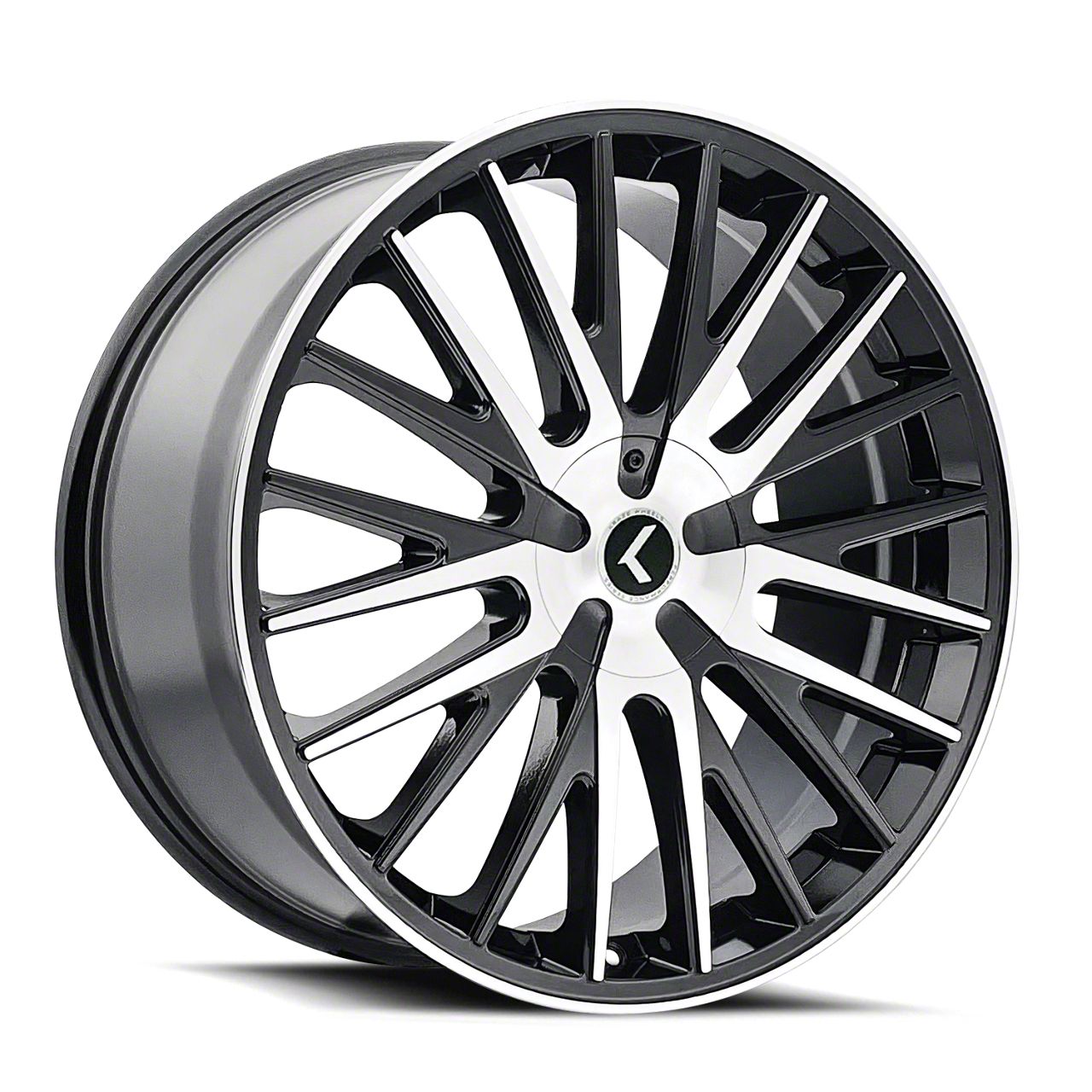 Kraze Jeep Wrangler Double Down Gloss Black Machined Wheel; 18x8