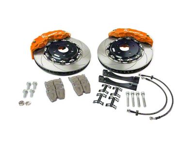 Ksport Supercomp 8-Piston Rear Big Brake Kit with 15.70-Inch Slotted Rotors; Orange Calipers (07-13 2WD Tundra)