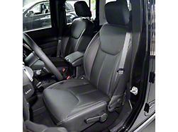 Premium Artificial Leather Front and Rear Seat Covers; All Black (13-18 Jeep Wrangler JK)