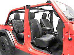 Premium Artificial Leather Front and Rear Seat Covers; All Black (18-25 Jeep Wrangler JL 4-Door w/o Power Seats)