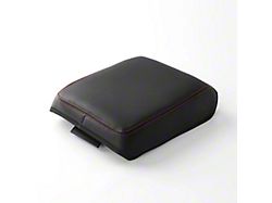 Kustom Interior Premium Artificial Leather Center Console Lid Armrest Cover; Black with Red Stitching (24-26 Tacoma)