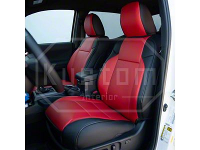 Premium Artificial Leather Front and Rear Seat Covers; All Red (16-23 Tacoma Double Cab)