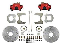 LEED Brakes Rear Disc Brake Conversion Kit with MaxGrip XDS Rotors; Red Calipers (93-98 Jeep Grand Cherokee ZJ)