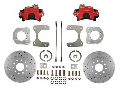 LEED Brakes Rear Disc Brake Conversion Kit with MaxGrip XDS Rotors; Red Calipers (93-98 Jeep Grand Cherokee ZJ)