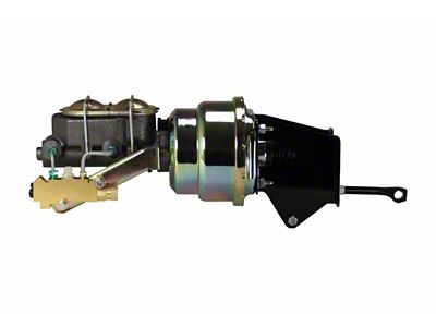 LEED Brakes 7-Inch Dual Power Brake Booster with 1-Inch Dual Bore Master Cylinder and Side Mount Valve; Zinc Finish (76-86 Jeep CJ7 w/ Front & Rear Disc Brakes)