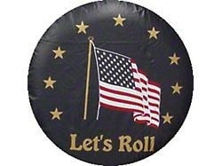 Let's Roll Spare Tire Cover; Navy (66-18 Jeep CJ5, CJ7, Wrangler YJ, TJ & JK)