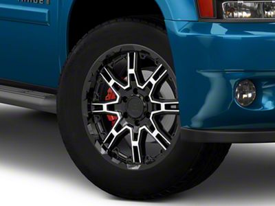 Level 8 Wheels Slingshot Gloss Black Machined 6-Lug Wheel; 20x11.5; -44mm Offset (10-24 4Runner)