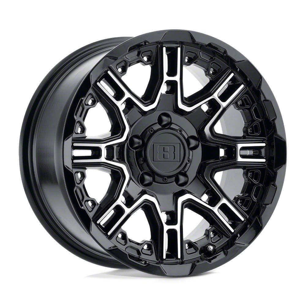 Level 8 Wheels Jeep Gladiator Slingshot Gloss Black with Machined Face ...