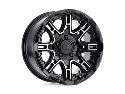 Level 8 Wheels Slingshot Gloss Black with Machined Face Wheel; 20x11.5; -44mm Offset (18-25 Jeep Wrangler JL)