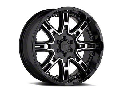 Level 8 Wheels Slingshot Gloss Black Machined 6-Lug Wheel; 22x11.5; -44mm Offset (16-23 Tacoma)