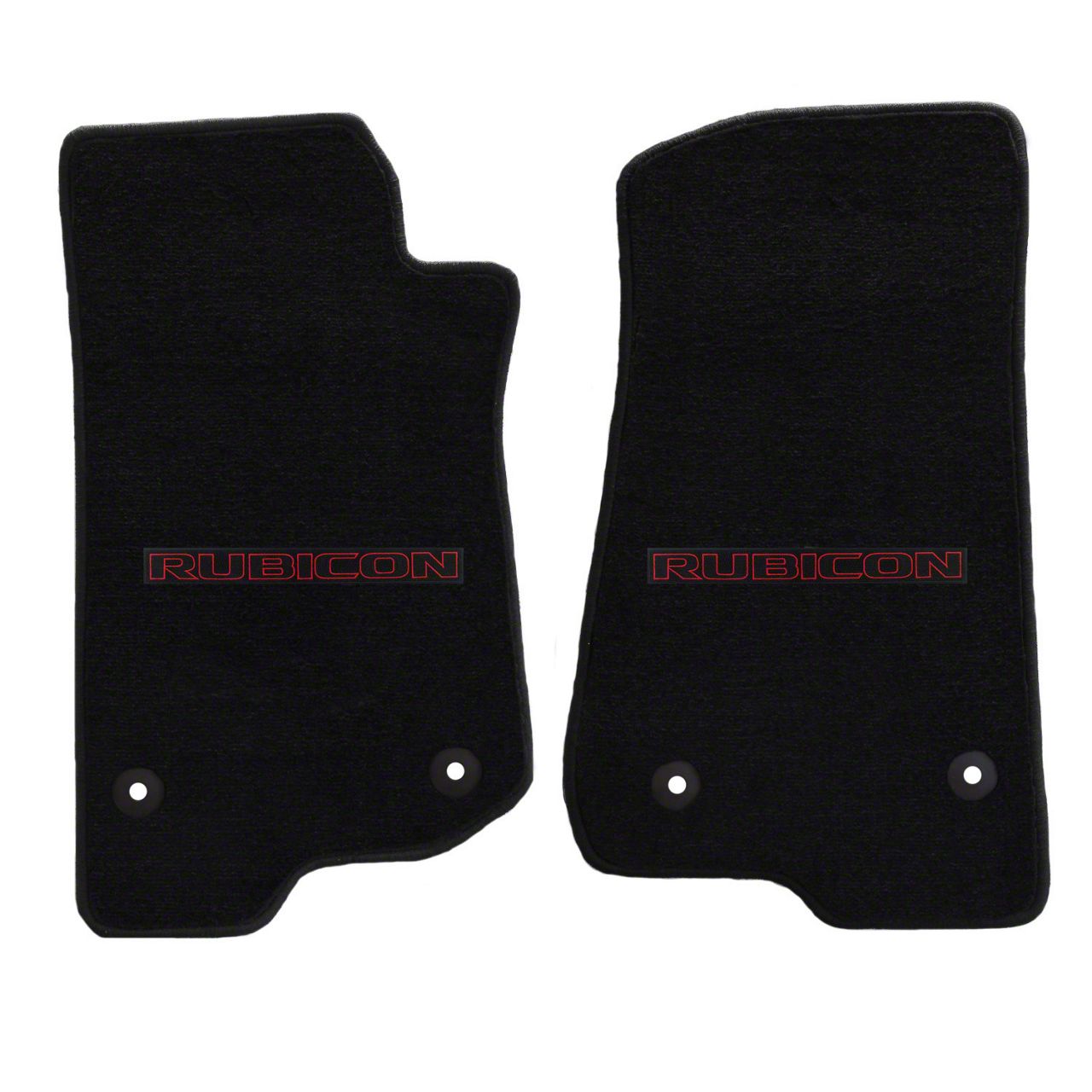 Jeep Factory Logo All-Weather Rubber Floor Mats – Front & Rear Set With Keychain – Black, PlastiColors Licensed 001645R01