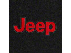 Lloyd Ultimat Front Floor Mats with Red Jeep Logo; Ebony (07-13 Jeep Wrangler JK 4-Door)