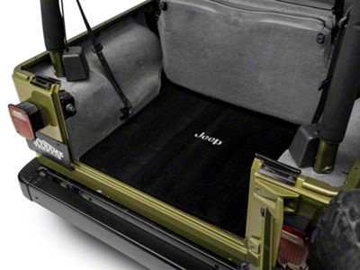 Lloyd Ultimat Cargo Mat with Jeep Logo; Black (97-06 Jeep Wrangler TJ)