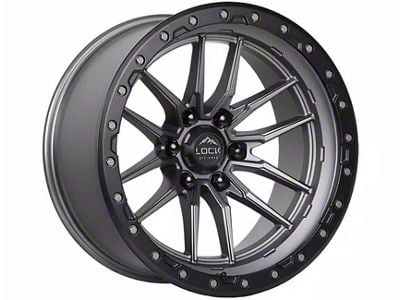 Lock Off-Road Krawler Matte Grey with Matte Black Ring 6-Lug Wheel; 20x10; -18mm Offset (10-24 4Runner)